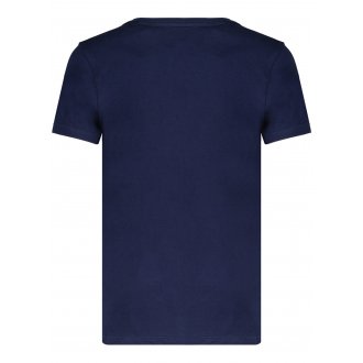 Tee-shirt col rond Deeluxe Junior en coton bleu marine floqué