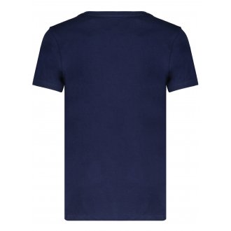 T-shirt en coton Deeluxe droit avec un col rond marine