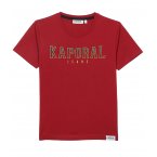 Tee-shirt col rond Kaporal Junior en coton rouge floqué