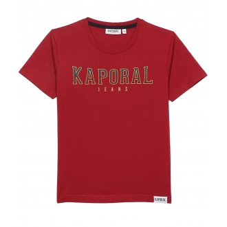 Tee-shirt col rond Kaporal Junior en coton rouge floqué