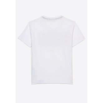 Tee-shirt col rond Kaporal Junior en coton blanc floqué