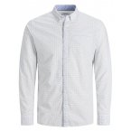 Chemise coupe droite Jack & Jones Premium coton blanc à micro motifs