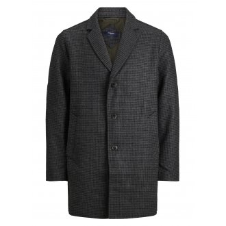 Manteau Jack & Jones Premium en laine mélangée grise à carreaux