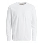 Tee-shirt col rond manches longues Jack & Jones Premium en coton blanc