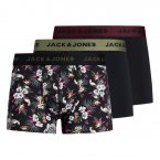 Lot de 3 boxers Jack & Jones noires et à motifs fleurs multicolores