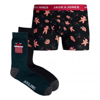 Coffret boxer et chaussettes Jack & Jones Jacvixen en coton stretch noir