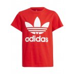 Tee-shirt col rond Adidas Junior en coton rouge floqué