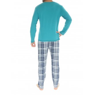 Pyjama Christian Cane Irwin 100% Coton turquoise