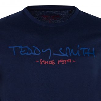 T-Shirt droit col rond Teddy Smith en coton marine