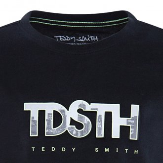 T-Shirt col rond avec des manches longues Teddy Smith en coton noir