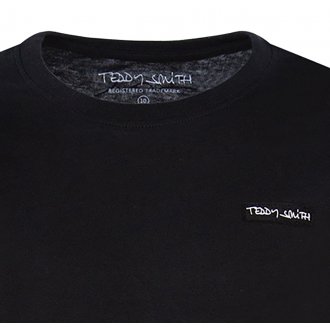 T-Shirt en coton Teddy Smith manches longues avec un col rond noir