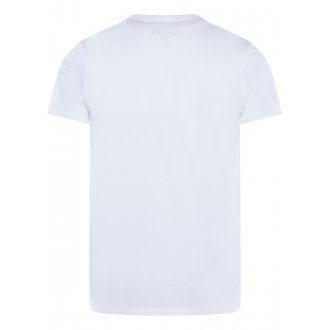 Tee-shirt col rond Guess en coton blanc floqué
