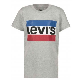 Tee-shirt col rond Levi's en coton gris floqué