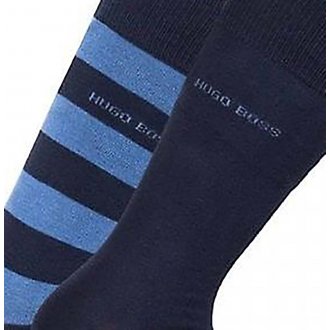 Lot de 2 paires de chaussettes Hugo Boss hautes bleu marine