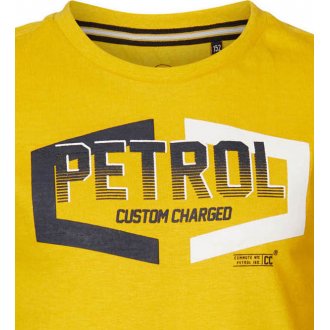 T-shirt Petrol Industries manches longues avec un col rond jaune moutarde