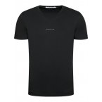 Tee-shirt col rond Calvin Klein en coton biologique noir floqué