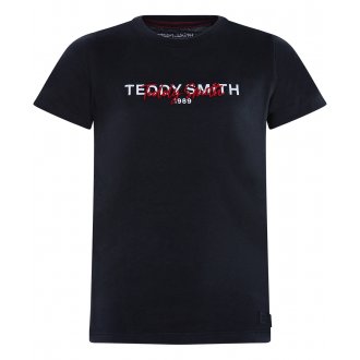 Tee-Shirt col rond Teddy Smith Junior Give en coton noir