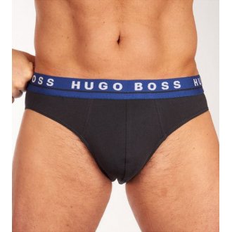 Lot de 3 slips Hugo Boss en coton stretch bleu denim, bleu marine et bleu nuit