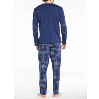 Pyjama long Arthur coton bleu marine