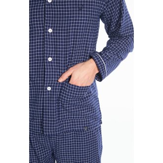 Pyjama long Arthur coton marine