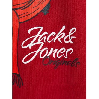 Sweat Jack & Jones en coton mélangé rouge à imprimé tête de mort