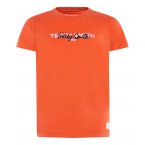 Tee-shirt col rond Teddy Smith Junior Give en coton orange floqué