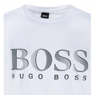 Tee-shirt col rond Hugo Boss en coton blanc floqué