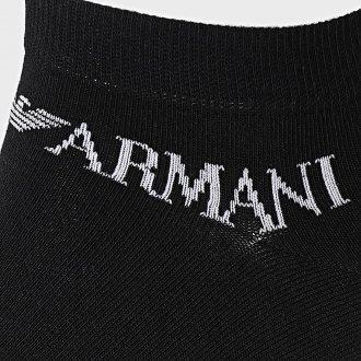 Lot de 3 paires de chaussettes Emporio Armani en coton stretch mélangé blanc, noir et gris
