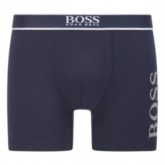 Boxer Hugo Boss en coton stretch bleu marine floqué