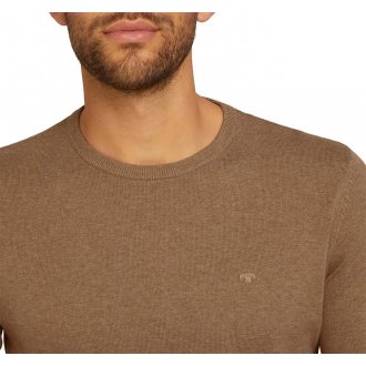 Pull col rond Tom Tailor en coton taupe