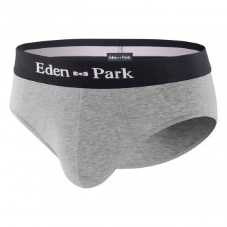 Slip Eden Park en coton stretch gris chiné