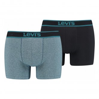 Lot de 2 boxers Levi's® en coton stretch bleu marine et bleu denim