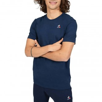 T-shirt Coq Sportif coton avec manches courtes et col rond marine