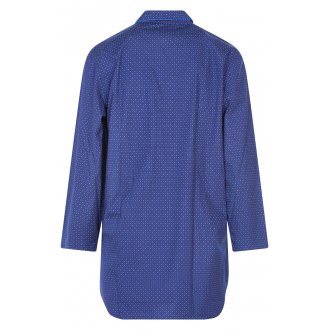Chemise de nuit Guasch en coton bleu marine à motifs graphiques