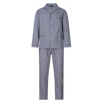 Pyjama long Guasch coton gris rayé