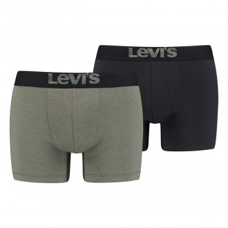 Boxers Levi's® en coton stretch noir et kaki, lot de 2