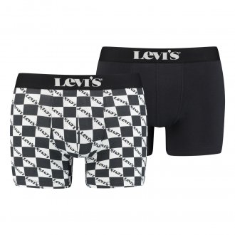 Boxers Levi's® en coton stretch noir et blanc, lot de 2