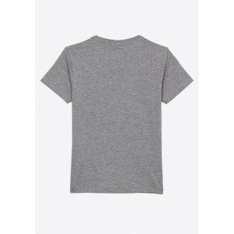 Tee-shirt col rond Kaporal Junior en coton biologique gris chiné floqué