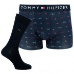 Coffret boxer et chaussettes Tommy Hilfiger en coton mélangé bleu marine