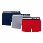 Lot de 3 boxers Tommy Hilfiger en coton stretch rouge, bleu marine et gris