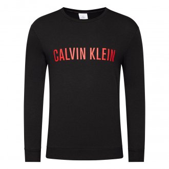 Sweat col rond Calvin Klein en coton stretch mélangé noir