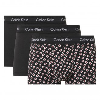 Lot de 3 boxers Calvin Klein en coton stretch noir et à motifs fleurs
