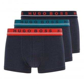 Lot de 3 boxers Hugo Boss en coton stretch bleu marine