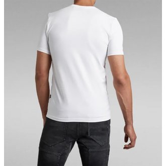 Tee-shirt col rond G-Star en coton biologique stretch blanc
