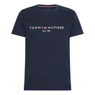 Tee Shirt 100% coton biologique col rond Tommy Hilfiger bleu marine