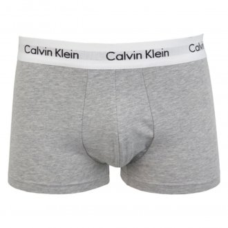 Lot de 3 Boxers Calvin Klein en coton stretch gris chiné, noir et blanc