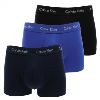 Lot de 3 boxers Calvin Klein en coton stretch bleu indigo, bleu nuit et noir
