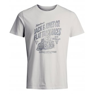 T-shirt col rond Jack & Jones Premium en coton blanc floqué