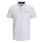 Chemise coupe slim à manches courtes col américain Premium en coton blanc