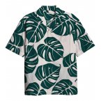 Chemise coupe droite manches courtes Jack & Jones Premium Fast en coton vert fantaisie